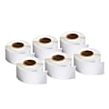 DYMO® Mailing Address Labels For LabelWriter® Label Printers, 1 1/8" x 3 1/2", White, 130 Labels Per Roll, Pack Of 6 Rolls