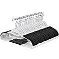 Elama Home Non-Slip Hangers, White/Black, Pack Of 50 Hangers