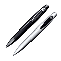 FORAY® Focus Fine Writing Ballpoint Pen, 0.7 mm, Medium Point, Silver Barrel, Blue Ink