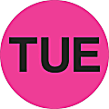 Tape Logic® Permanent Inventory Label Roll, DL6512, Weekday-Style, "TUE," 2", Pink, Roll Of 500 1 thumbnail image
