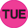 Tape Logic® Permanent Inventory Label Roll, DL6512, Weekday-Style, "TUE," 2", Pink, Roll Of 500 1 thumbnail image