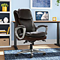 Serta® Smart Layers™ Arlington AIR™ Ergonomic Bonded Leather High-Back Executive Chair, Brown/Silver