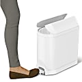 simplehuman Butterfly Step Stainless Steel Trash Can, 2.64 Gallons, White 1 thumbnail image
