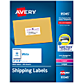 Avery® Shipping Labels With Sure Feed® Technology, 95945, Rectangle, 2" x 4", White, Pack Of 2,500 Labels
