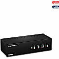 TRENDnet 4-Port Dual Monitor DisplayPort KVM Switch With Audio, 2-Port USB 2.0 Hub, 4K UHD Resolution Up To 3840 x 2160, Connect 4 DisplayPort Monitors, Dual Monitor 4 Port KVM Switch, Black, TK-440DP - 4-Port Dual Monitor Display Port KVM Switch