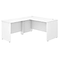 Bush Business Furniture Studio C 60"W L-Shaped Desk With 42"W Return, White, Premium Installation