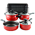Sunbeam Kelfield 9-Piece Cookware Set, Red 1 thumbnail image