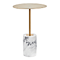LumiSource Symbol Side Table, 23-1/2"H x 15-3/4"W x 15-3/4"D, White/Gold