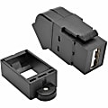 Eaton Tripp Lite Series USB 2.0 Keystone Panel Mount Coupler All-in-One Angled F/F Black - USB adapter - U060000KPABK 1 thumbnail image