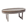 SEI Chadkirk Faux Marble Cocktail Table, 17"H x 43-1/4"W x 23-3/4"D, Brown