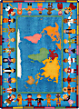 Joy Carpets Kid Essentials Rectangular Area Rug, Hands Around The World, 7-2/3' x 10-3/4', Multicolor