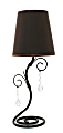 Simple Designs Twisted Vine Table Lamp with Fabric Shade and Hanging Crystals, 18.5"H, Brown