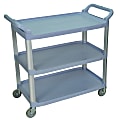 Luxor 3-Shelf Serving Cart, 37 1/4"H x 40 1/2"W x 19 3/4"D, Gray