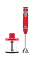 Chefman® Hand Blender With Food Chopper, 300-Watt, Red 1 thumbnail image