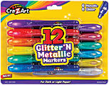 Cra-Z-Art Glitter 'N Metallic Markers, Assorted Colors, Pack Of 12 Markers 1 thumbnail image