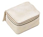 Office Depot® Brand Leatherette Zippered Pill Box Case, 1-7/8"H x 3-1/2"W x 2-7/8"D, Gold