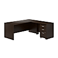 Bush Business Furniture Series C 72"W L-Shaped Desk With 42"W Return And Mobile File Cabinet, Mocha Cherry, Standard Delivery