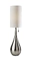 Adesso® Christina Table Lamp, 34-1/2"H, White Shade/Brushed Steel Base