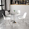 Flash Furniture Round Glass Cocktail Table, 29"H x 39-1/4"W x 39-1/4"D, Clear/Chrome