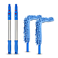 Gritt Commercial 22" Flexible Wand Dusters With Microfiber/Chenille Sleeve And 20" Pole, Blue, Pack Of 2 Dusters 1 thumbnail image