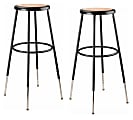 National Public Seating® 6200 Series Adjustable-Height Stools, Black, Pack Of 2 Stools