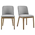 Eurostyle Tilde Fabric Side Accent Chairs, Light Gray/Walnut, Set Of 2 Chairs 1 thumbnail image