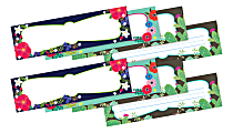 Barker Creek Double-Sided Name Plates, 12" x 3-1/2", Petals & Prickles, Set Of 36 Name Plates, Pack Of 2 Sets