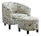 Monarch Specialties Abba Accent Chair With Ottoman, Vintage French