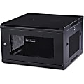CyberPower CR6U61001 Wall Mount Enclosure - 6U 19" Wall Mount Enclosure, 600mm wide, 600mm deep, hex perforated metal door, side panels, locking doors/panels, black, 132lbs (60kg) loading capacity, 5 year warranty 1 thumbnail image
