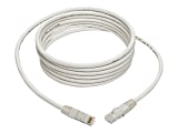 Tripp Lite 10ft Cat6 Gigabit Molded Patch Cable RJ45 M/M 550MHz 24AWG White - 1 x RJ-45 Male Network - 1 x RJ-45 Male Network - Gold-plated Contacts - White