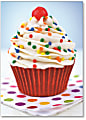 Viabella Birthday Greeting Card With Envelope, Frosting Cupcake, 5" x 7"