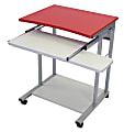 Luxor® Mobile Computer Desk Collection, Red/Light Gray