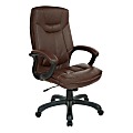 Office Star™ Faux Leather High-Back Executive Chair, Chocolate