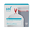 Highmark™ Tall 0.9 mil Drawstring Kitchen Trash Bags, 13 Gallon, 27.375" x 24", White, Box Of 120 1 thumbnail image