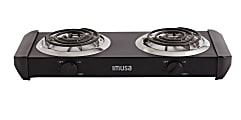 IMUSA Electric Stove With Double Burners, 4"H x 22-1/2"W x 9-11/16"D, Black