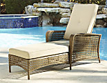 Cosco Lakewood Ranch Steel Chaise Lounge Chair, Brown