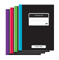Office Depot® Brand Fashion Composition Books, 7 1/2" x 9 3/4", Wide Ruled, Solid Black, Assorted Spine Colors 1 thumbnail image