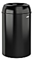 Suncast Commercial Round Metal Indoor Decorative Trash Can, 30 Gallons, Black