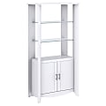 Bush Furniture Aero Tall Library Storage Cabinet with Doors, Pure White, Standard Delivery