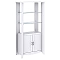 Bush Furniture Aero Tall Library Storage Cabinet with Doors, Pure White, Standard Delivery 1 thumbnail image