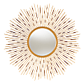 Baxton Studio Sunburst Round Accent Wall Mirror, 36" x 36", Antique Gold