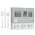 Amscan 8016 Solid Heavyweight Plastic Cutlery Assortments, Silver, 80 Pieces Per Pack, Set Of 2 Packs 1 thumbnail image