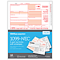 Office Depot® Brand 1099-NEC Laser Tax Forms And Envelopes, 2-Up, 4-Part, 8-1/2" x 11", Pack Of 10 Form Sets