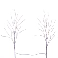 Nearly Natural White Birch 30”H Artificial Christmas Trees With Micro LED Lights, 30”H x 15”W x 1”D, Green, Set Of 2 Trees