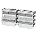 IRIS 2-Cup Layered Latch Boxes, 10-7/8" x 7-3/4" x 5-3/8", Clear, Pack Of 4 Boxes