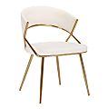 LumiSource Jie Glam Dining Chairs, Cream/Gold, Set Of 2 Chairs