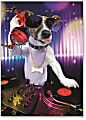 Viabella Fun Birthday Greeting Card With Envelope, DJ Dog, 5" x 7"