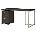 kathy ireland® Office by Bush Business Furniture Method Table Desk With 3-Drawer Mobile File Cabinet, 60"W, Storm Gray, Standard Delivery