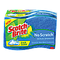 Scotch-Brite™ Multipurpose No Scratch Scrub Sponges, 4 1/2" x 2 3/4", Blue, Pack Of 3