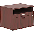 Lorell® Relevance Open Computer Desk Credenza File Cabinet, Mahogany